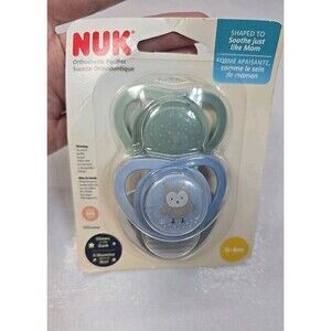 NUK Orthodontic Pacifier 3 PACK Glow In The Dark 0-6 Months Owl Blue Green